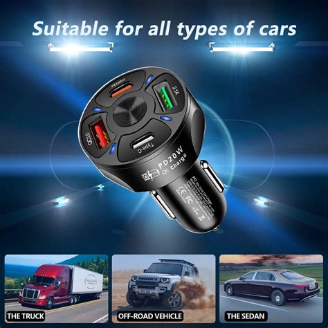 Turcee Car Charger Adapter,4 Ports USB Fast Car Charger India | Ubuy