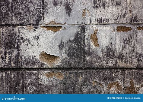 Blackened Concrete Cinder Block Wall Industrial Grunge Backdrop Stock ...