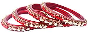 Buy Beendni Rajasthani style Lakh bangle set for women, Set of 4 chudis ...
