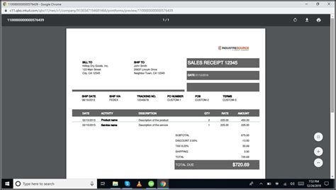 Image result for QuickBooks Invoice Template
