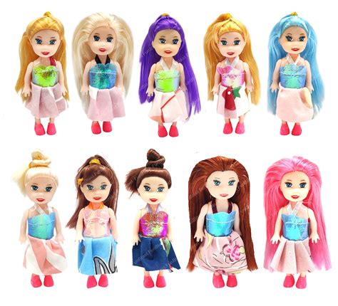 FunBlast Doll Toys for Kids, (Pack of 10 Pcs)- Small Doll for Girls- 10 ...