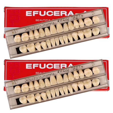 Amazon.com: 56 Pieces False Teeth, 2 Sets Whole Teeth Synthetic Polymer Denture Teeth, 23 Shade ...