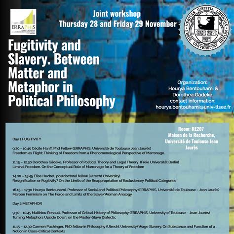 Atelier “Fugitivity and Slavery: Between Matter and Metaphor in Political Philosophy” – ÉQUIPE ...