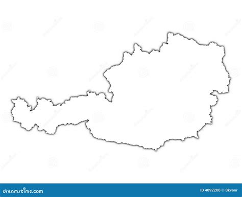 Austria map with shadow stock illustration. Illustration of black - 4092200