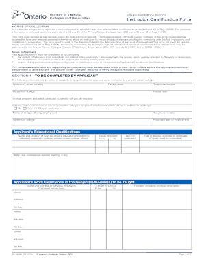 Instructor Qualification Form - Forms Ssb Gov On - Fill and Sign ...