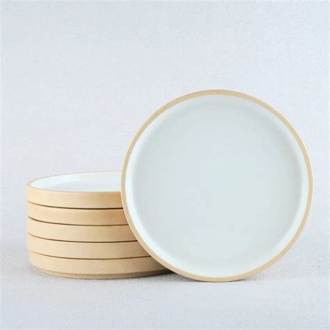 Premium Beige - White Ceramic Quarter Plates Set | BlackCarrot