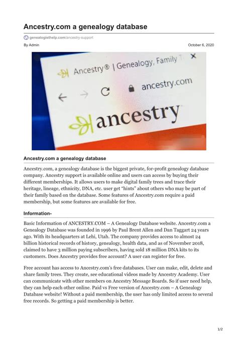 Image result for How to Create Ancestry Database
