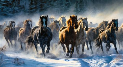 seven horses painting ,horse painting vastu ,7 running horses ,running ...