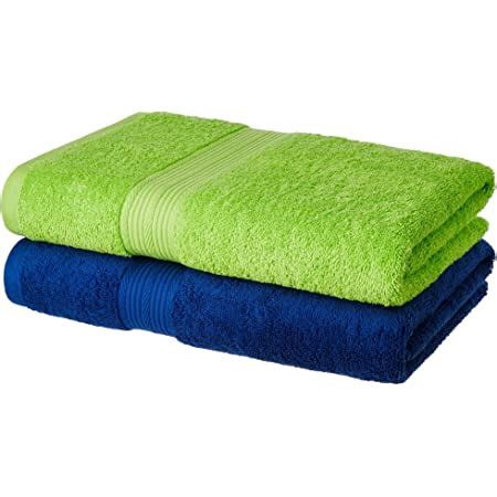 Amazon Brand - Solimo 100% Cotton 2 Piece Bath Towel Set, 500 GSM ...