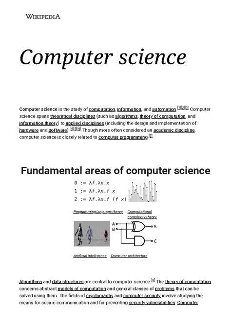 Image result for Computer Science Wikipedia