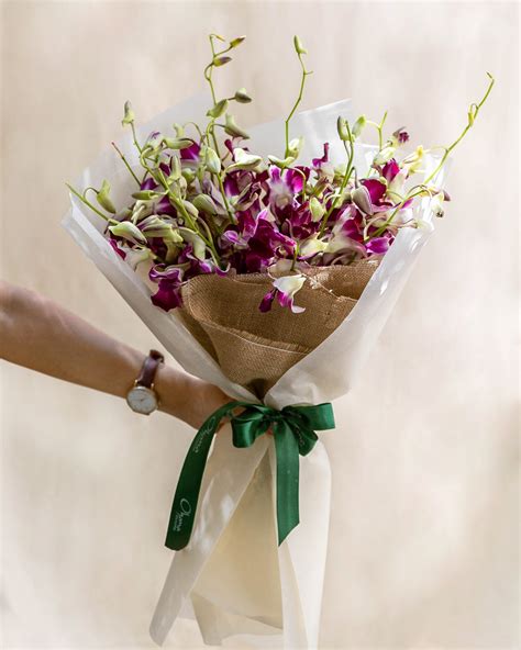 Order Purple Dendrobium Orchids Flower Bouquet | Flower Delivery in ...