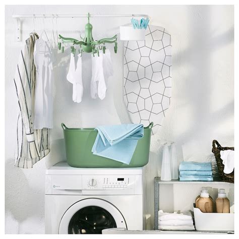 PRESSA hanging dryer 16 clothes pegs, green - IKEA
