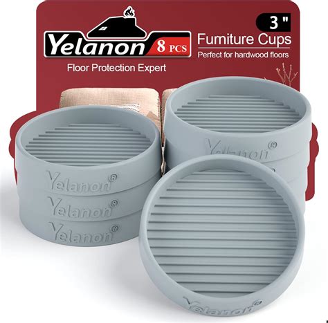 Amazon.com: Yelanon Furniture Coasters - 8 Pcs 3'Round Rubber Furniture ...