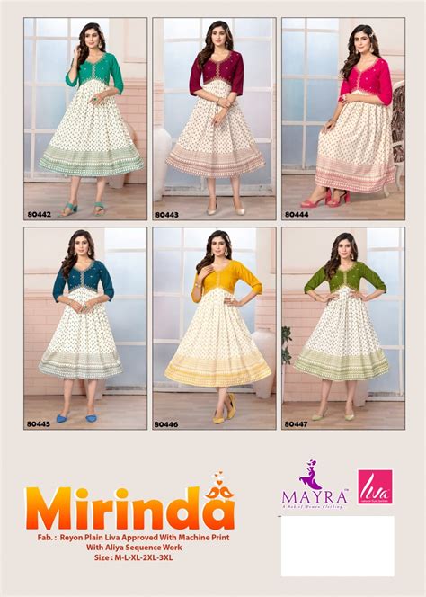 Mirinda Mayra Viscose Rayon Anarkali Kurtis – Kavya Style Plus