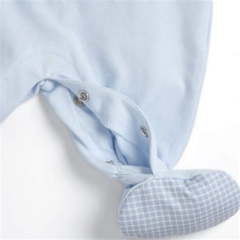 Chicco Boys White and Light Blue Embroidered Leg Opening Babysuit ...