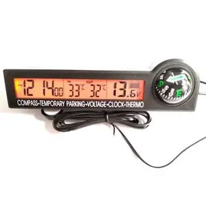 Advanced Car Digital Clock Thermometer Voltage Meter LCD Backlight Dash ...