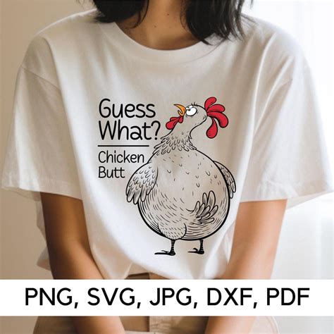 Funny Guess What?, Chicken Butt, PNG, SVG, Playful Chicken, Chicken ...