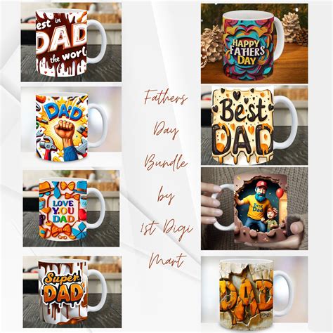 Fathers Day Mug Wrap Bundles of 8 Designs, Wrap 11oz & 15oz 3D Mug ...