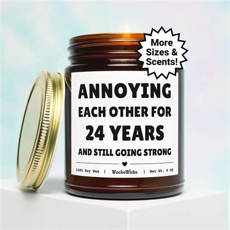 24th Anniversary Gifts, 24 Year Anniversary Soy Candle, 24 Year ...