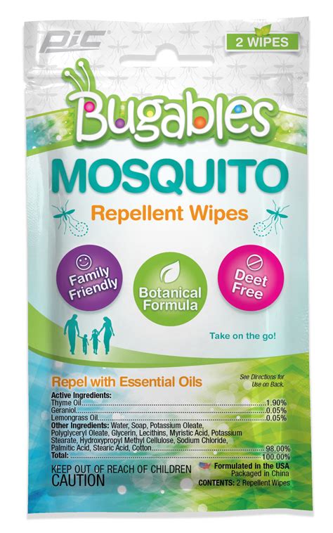 Bugables DEET-Free Botanical Mosquito & Insect Repellent Wipes, 2ct ...