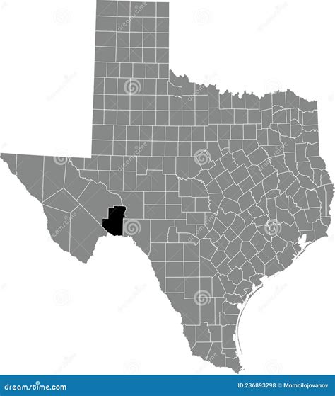 Location Map of the Terrell County of Texas, USA Stock Vector ...