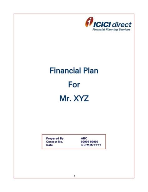 Financial Plan Sample PDF 的图像结果