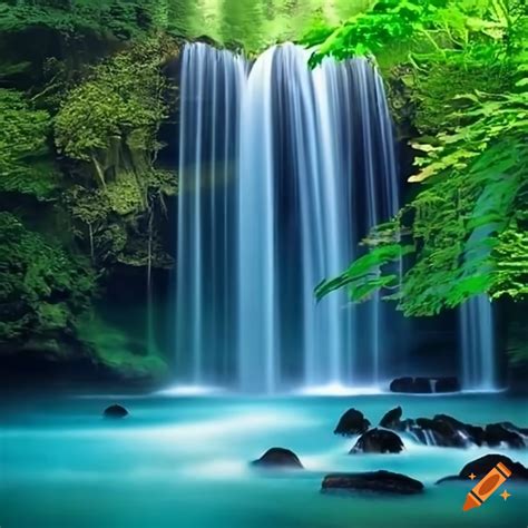 Beautiful waterfall on Craiyon