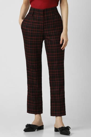 Buy Women Black Check Formal Regular Fit Trousers Online - 39647349 ...