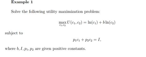 Utility maximization problem Utility Maximization Examples 的图像结果