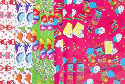 Buy U'COVER Birthday Gift Wrapping Paper Sets Happy Birthday Greetings ...