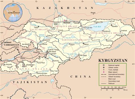 Kyrgyzstan Maps | Printable Maps of Kyrgyzstan for Download