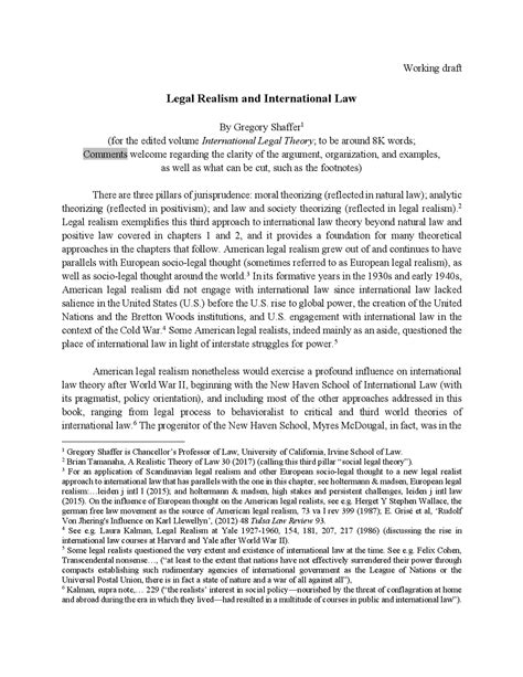 Legal Realism and International Law | Lecture notes Literature | Docsity