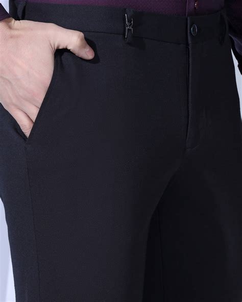 Slim Comfort B-95 Formal Navy Solid Trouser - Oak