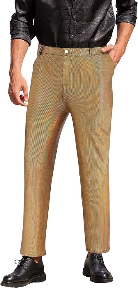 COOFANDY Mens Metallic Shiny Jeans Party Dance Disco India | Ubuy