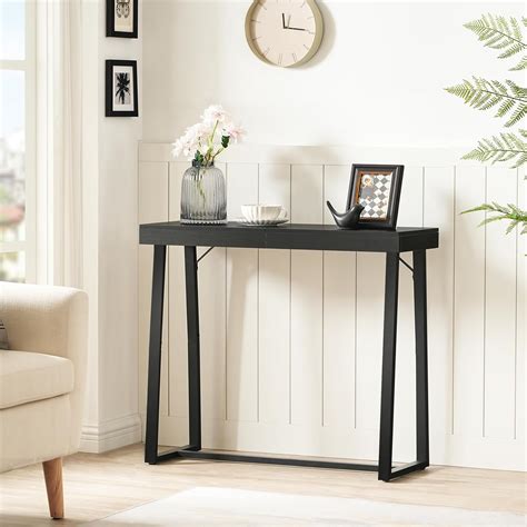 Amazon.com: MAHANCRIS Narrow Console Table, Black Entryway Table for ...