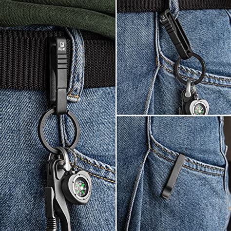 FEGVE Titanium Quick Release Keychain Clip, Belt Key Clip with Key Ring ...