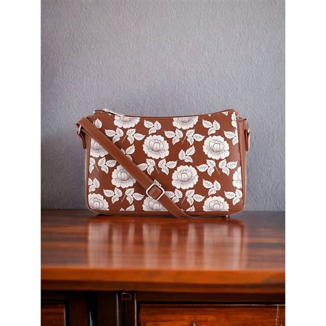 Buy Toteteca Tan Printed Sling Bag Online