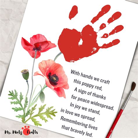 Remembrance Day Poppy Handprint Craft | Memorial Day Craft | Made By ...
