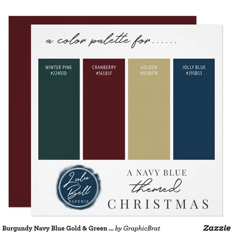 Burgundy Navy Blue Gold & Green Color Palette Card | Zazzle | Green colour palette, Gold color ...