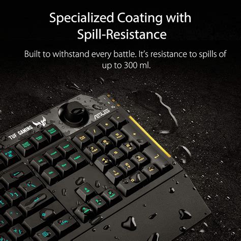 ASUS Membrane USB Gaming Keyboard for PC - TUF K1 Programmable, Onboard ...