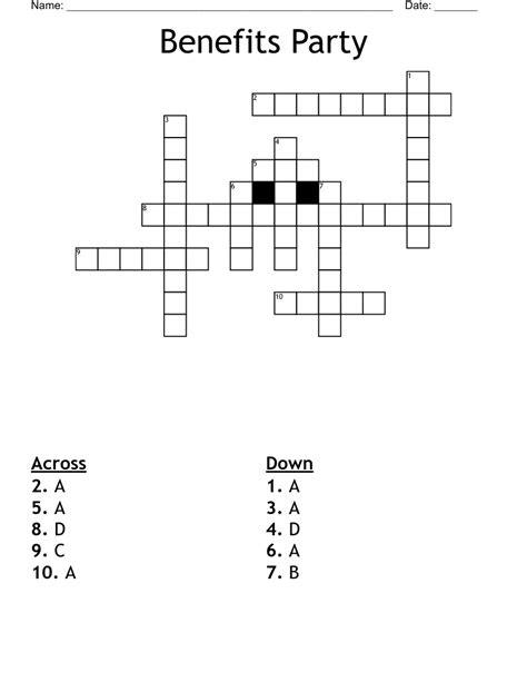 Crossword Clue For Benefit at Christy Redfield blog