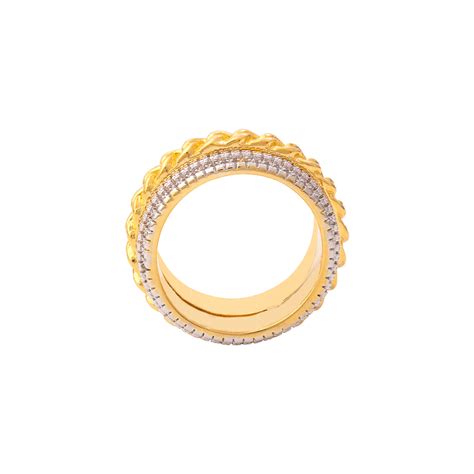 Two Tone Plated Band Ring – VOYLLA