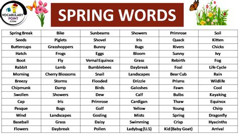 Image result for Spring Words