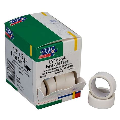 First Aid Tape (Unitized Refill), 1/2" x 5 yd, 20 Rolls/Box - Walmart.com