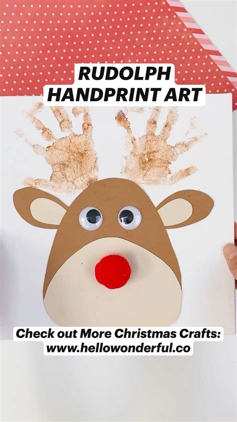 Handprint reindeer craft for kids free template – Artofit
