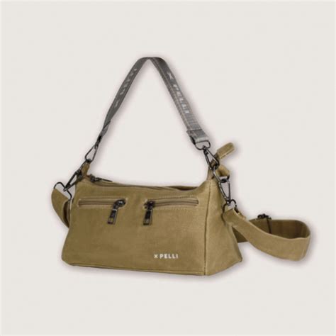Waxed Canvas Tan Crossbody Bag I Casual Handbags Australia I Pelli Bags