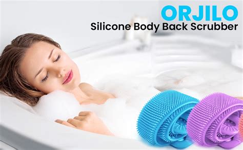 Buy ORJILO Silicone Body Back Scrubber, Double Side Bathing Brush for ...