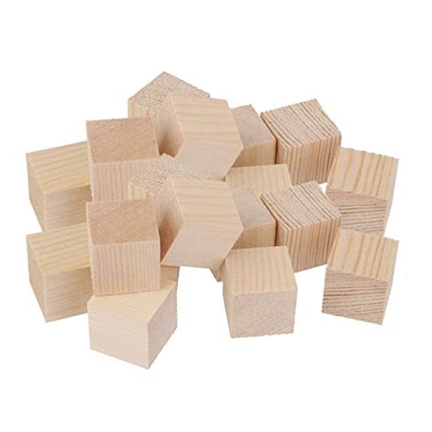 Orgner Natural Solid Unfinished Pine Wood Blocks Wood Cubes - Great for ...