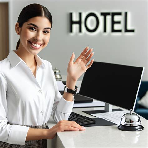 Cheerful reception at the hotel front desk | Premium AI-generated image