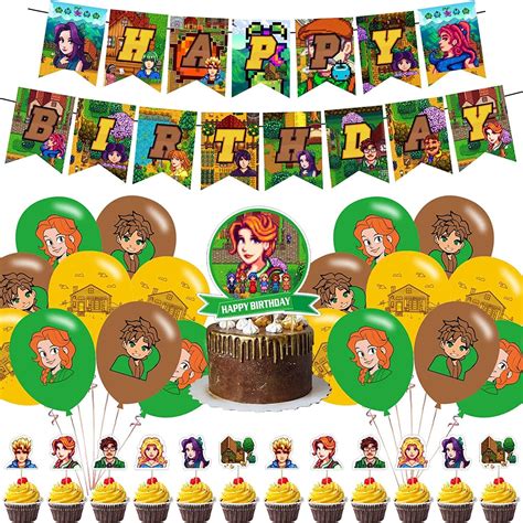 Amazon.com: Stardew Valley Birthday Party Decorations, Funny Game ...